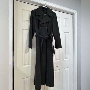 RARE FIND! Gallery Dark Gray Trench Coat 100% Polyester with Belt (NEVER WORN)
